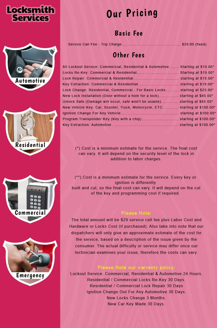 Kenilworth NJ Locksmith Store Kenilworth, NJ 908-459-8044 - price-list-c-18